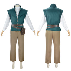 Cosplay Costume Flynn Rider Raiponce Film Cosplay Tenue Verte et Marron Homme