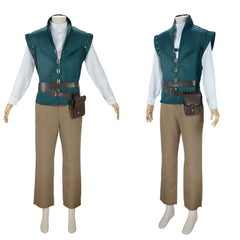 Cosplay Costume Flynn Rider Raiponce Film Cosplay Tenue Verte et Marron Homme