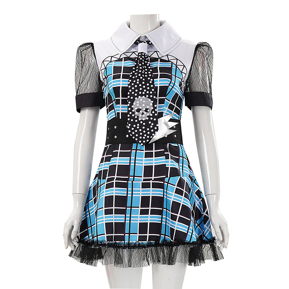 Cosplay Costume Frankie Stein Monster High TV Cosplay Robe Bleue Femme