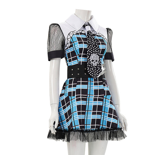 Cosplay Costume Frankie Stein Monster High TV Cosplay Robe Bleue Femme