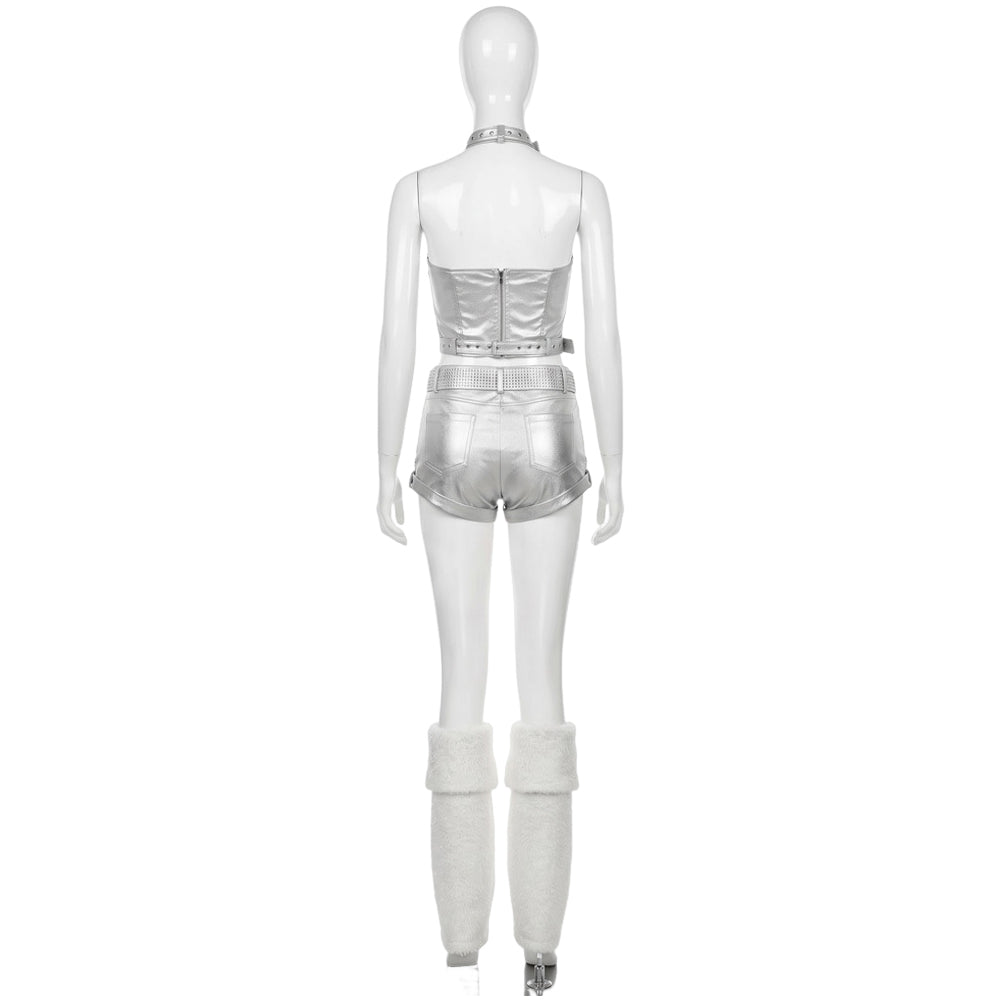Cosplay Costume Groupe de Filles Tenue de Scène Argentée Femme