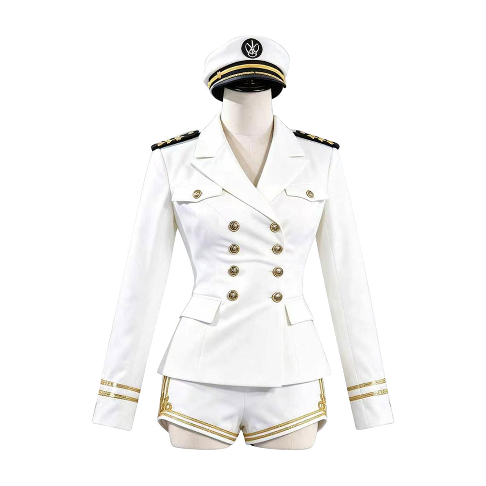 Cosplay Costume Groupe de Filles Uniforme de Scène Blanche Femme