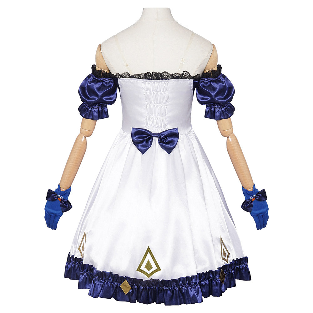 Cosplay Costume Gwen Arcane: League of Legends Jeu Cosplay Robe Bleue Femme
