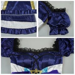 Cosplay Costume Gwen Arcane: League of Legends Jeu Cosplay Robe Bleue Femme