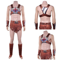 Cosplay Costume He-Man Les Maîtres de l'Univers(2026) Film Cosplay Tenue de Cuir Brune Homme