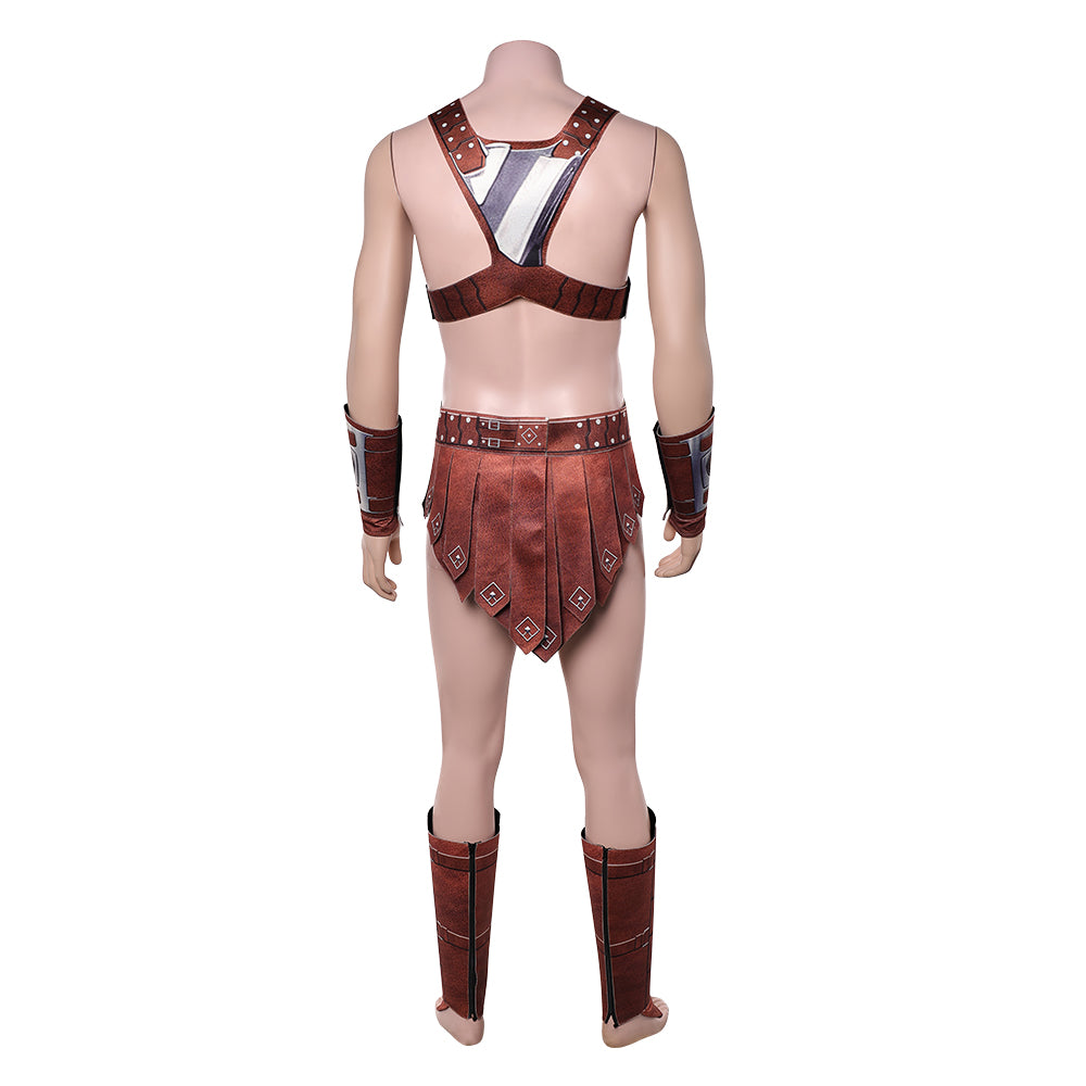 Cosplay Costume He-Man Les Maîtres de l'Univers(2026) Film Cosplay Tenue de Cuir Brune Homme