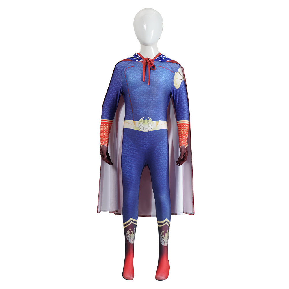 Cosplay Costume Homelander The Boys 5(2026) TV Cosplay Combinaison Bleue Enfant