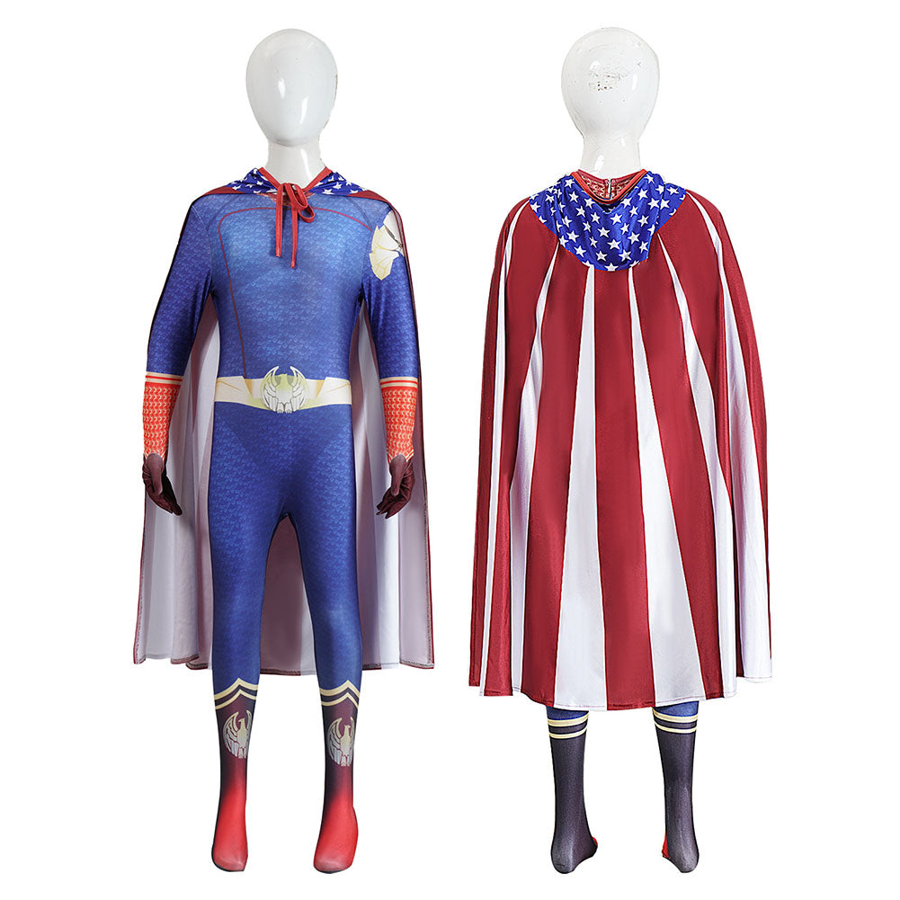 Cosplay Costume Homelander The Boys 5(2026) TV Cosplay Combinaison Bleue Enfant