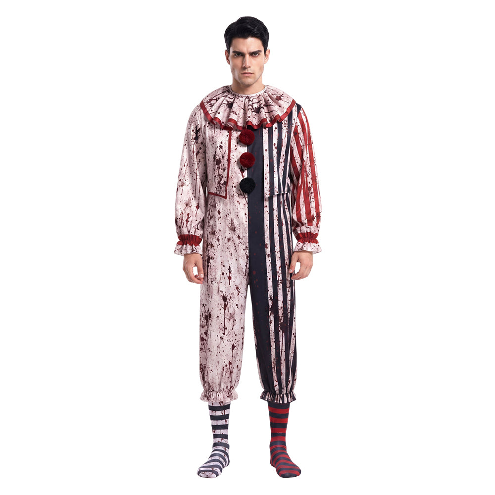 Cosplay Costume Homme Art The Clown Terrifier 4(2026) Film Cosplay Tenue Noire et BlancheTaché de Sang