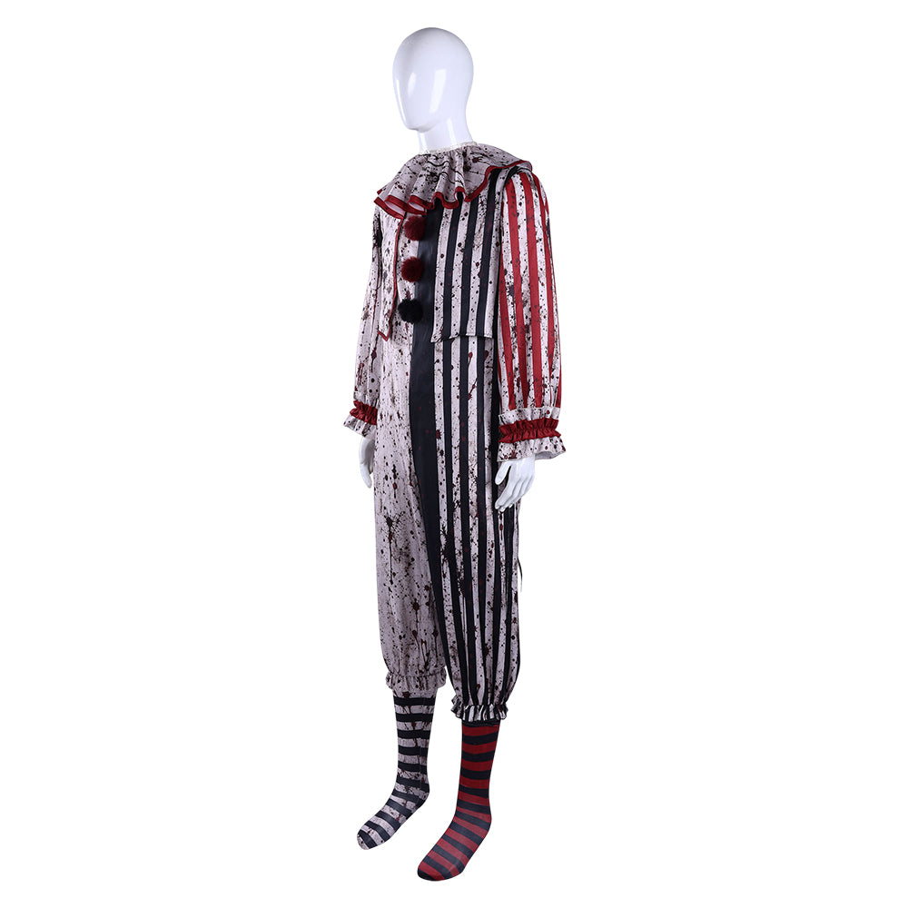 Cosplay Costume Homme Art The Clown Terrifier 4(2026) Film Cosplay Tenue Noire et BlancheTaché de Sang