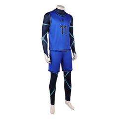 Cosplay Costume Isagi Yoichi Blue Lock Live Action(2026) Team Z Maillot de Football Bleu Homme