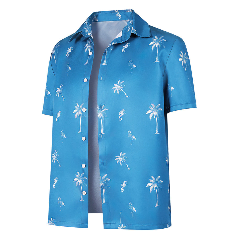 Cosplay Costume Jason Duval GTA(2026) Jeu Cosplay Chemise Hawaïenne Bleue Homme