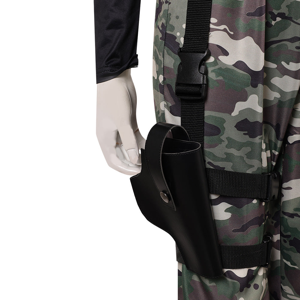  Cosplay Costume Jean Grey Film Cosplay Top Noire-Jaune+Pantalon de Camouflage Tenue Femme