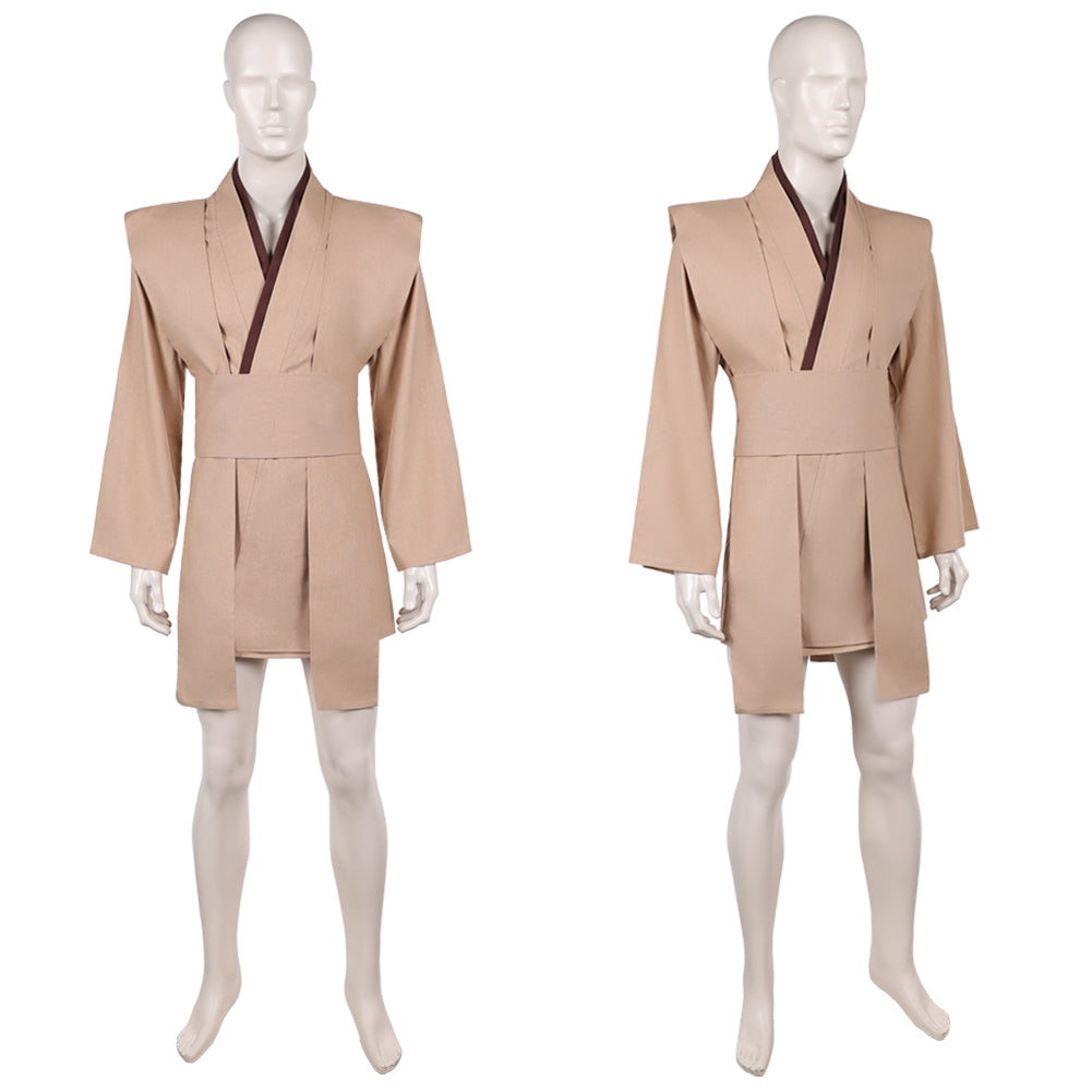 Cosplay Costume Jedi Knight Les Guerres des Étoiles Film Cosplay Haut Marron Homme