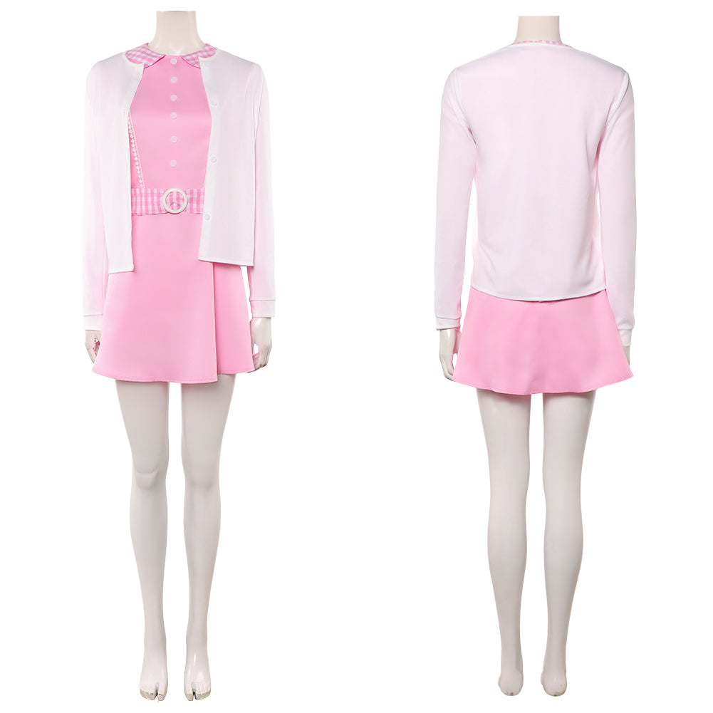 Cosplay Costume Jenny The Rocky Horror Picture Show Film Cosplay Robe Rose+Veste Blanche Femme