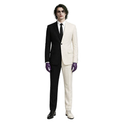  Cosplay Costume Joker Batman Film Cosplay Tenue Noire et Blanche Homme
