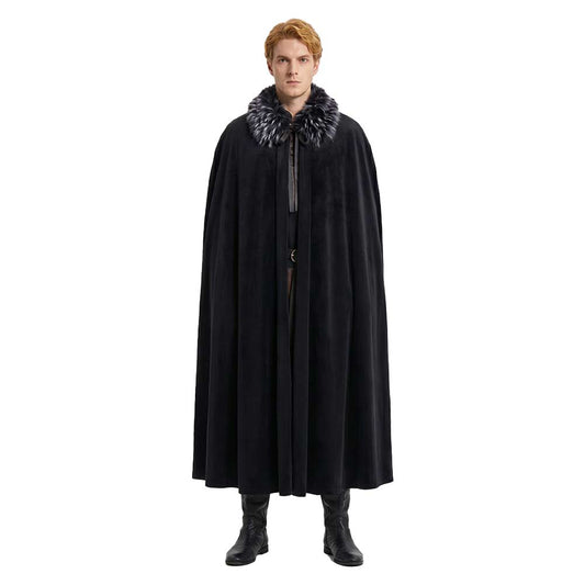 Cosplay Costume Jon Snow Game of Thrones TV Cosplay Cape Noire Homme