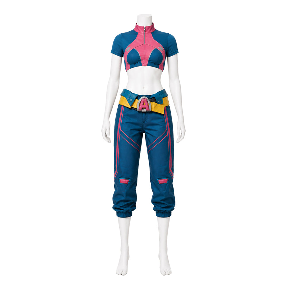 Cosplay Costume Jubilee Jeu Cosplay Tenue Jaune Femme
