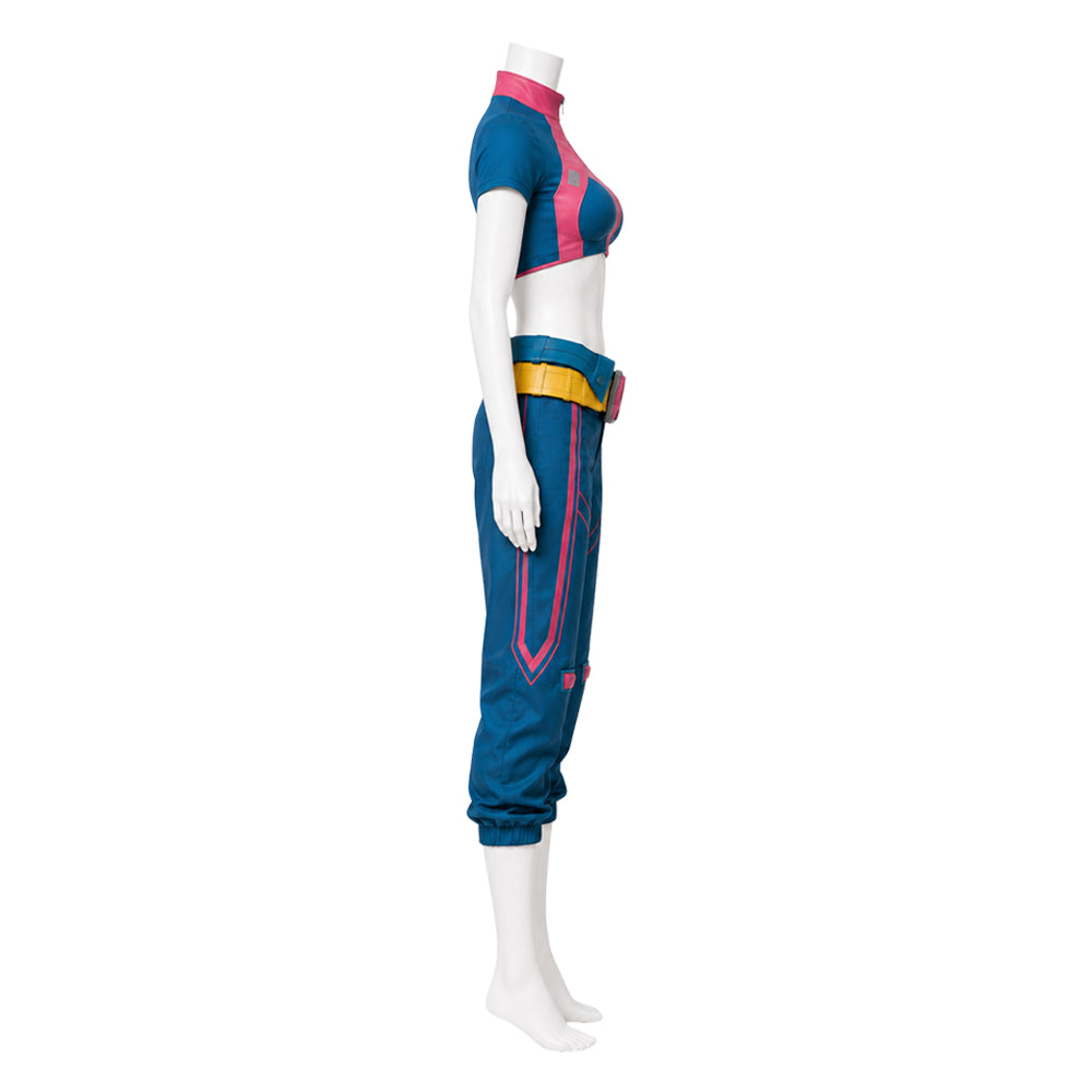 Cosplay Costume Jubilee Jeu Cosplay Tenue Jaune Femme