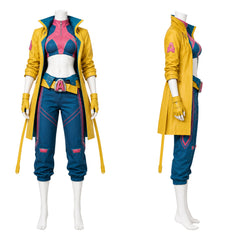 Cosplay Costume Jubilee Jeu Cosplay Tenue Jaune Femme