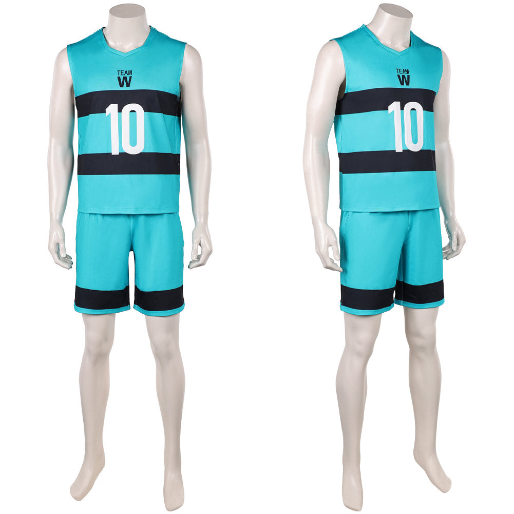 Cosplay Costume Junichi Wanima Blue Lock Live Action(2026) Film Cosplay Team W Uniforme Vert Homme