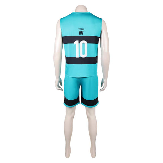 Cosplay Costume Junichi Wanima Blue Lock Live Action(2026) Film Cosplay Team W Uniforme Vert Homme