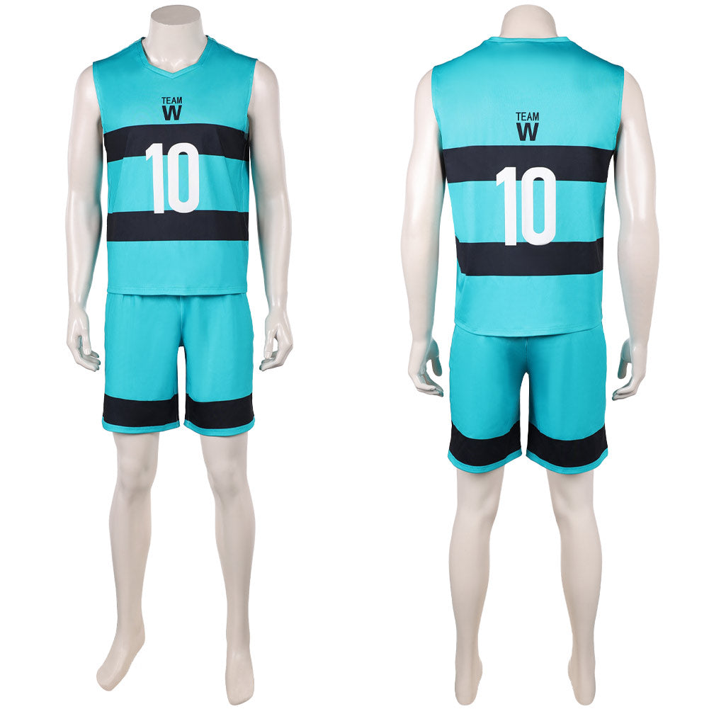Cosplay Costume Junichi Wanima Blue Lock Live Action(2026) Film Cosplay Team W Uniforme Vert Homme
