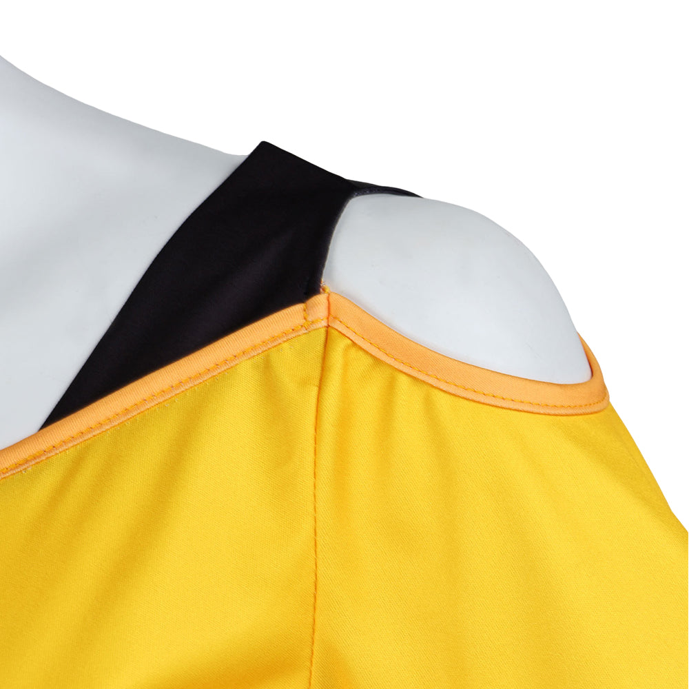 Cosplay Costume Juno Overwatch Jeu Cosplay Tenue Jaune et Violette Femme