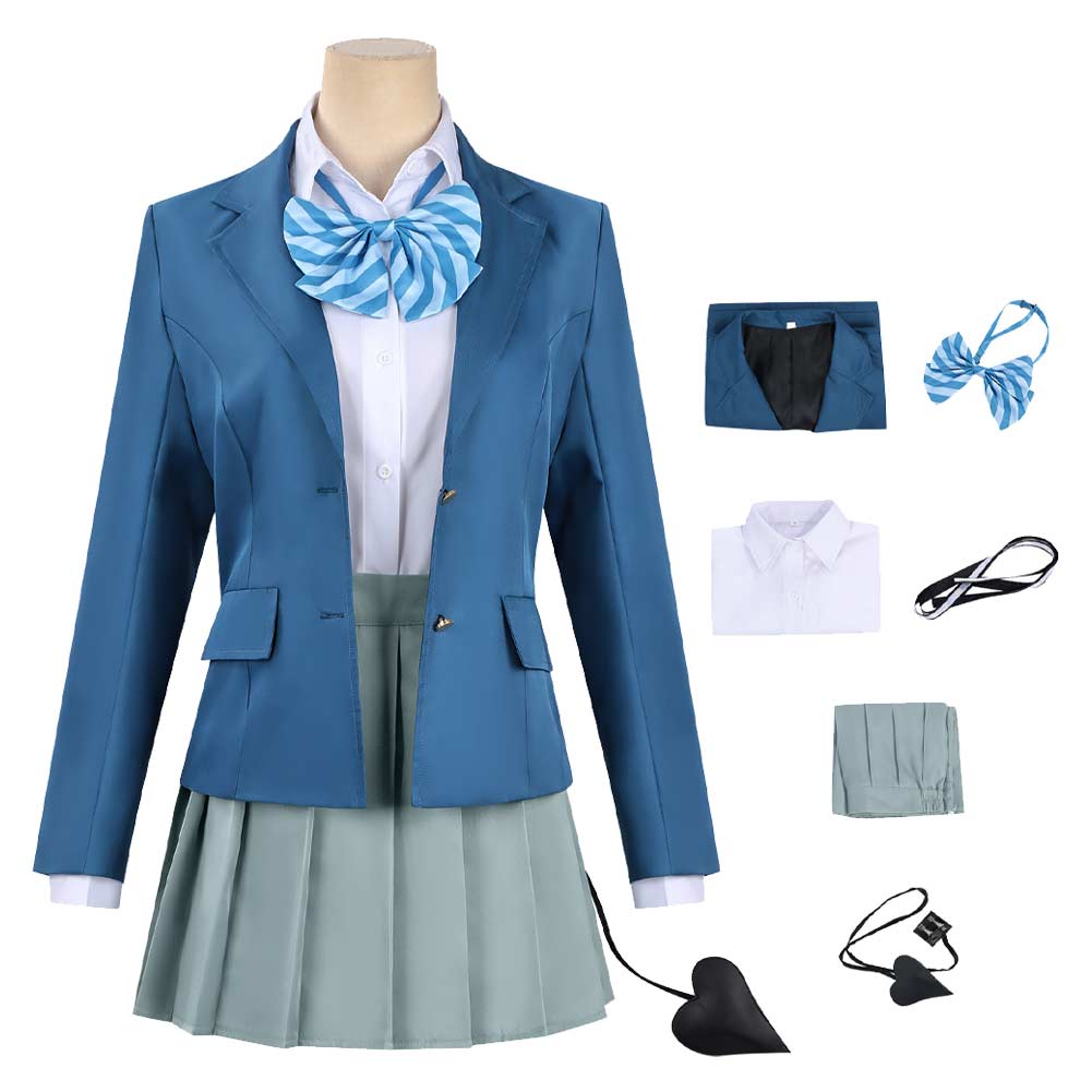 Cosplay Costume Kanan Takakiyo Kanan-sama Is Easy as Hell(2026) Anime Tenue Bleue et Blanche Femme