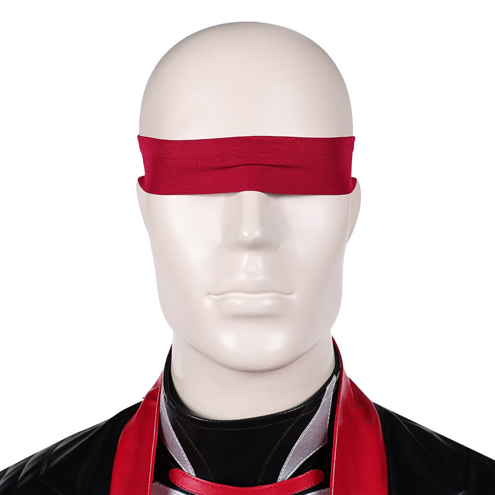 Cosplay Costume Kenshi Takahashi Mortal Kombat 2(2026) Film Cosplay Tenue Rouge et Noire de Cuir Homme