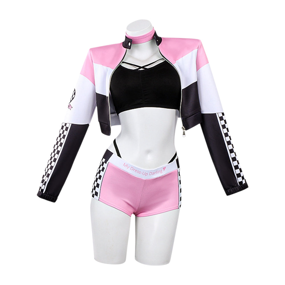 Cosplay Costume Kitagawa Marin Sexy Cosplay Doll Anime Cosplay Tenue de Course Rose et Noire Femme
