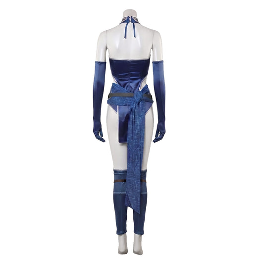 Cosplay Costume Kitana Mortal Kombat 2(2026) Film Cosplay Combinaison Bleue Femme Ver.2