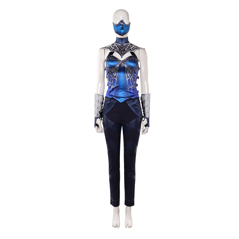 Cosplay Costume Kitana Mortal Kombat 2(2026) Film Cosplay Tenue Bleue et Noire Femme