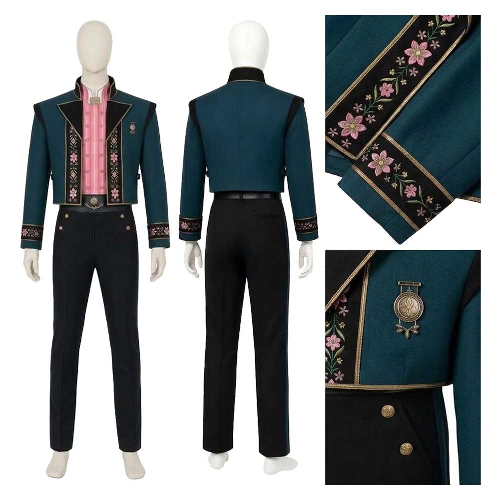 Cosplay Costume Kristoff La Reine des Neiges 3(2027) Film Cosplay Tenue Verte Homme