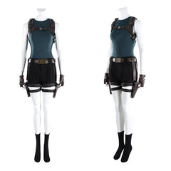 Cosplay Costume Lara Croft Tomb Raider Live Action(2026) TV Cosplay Tenue Noire et Bleue Femme