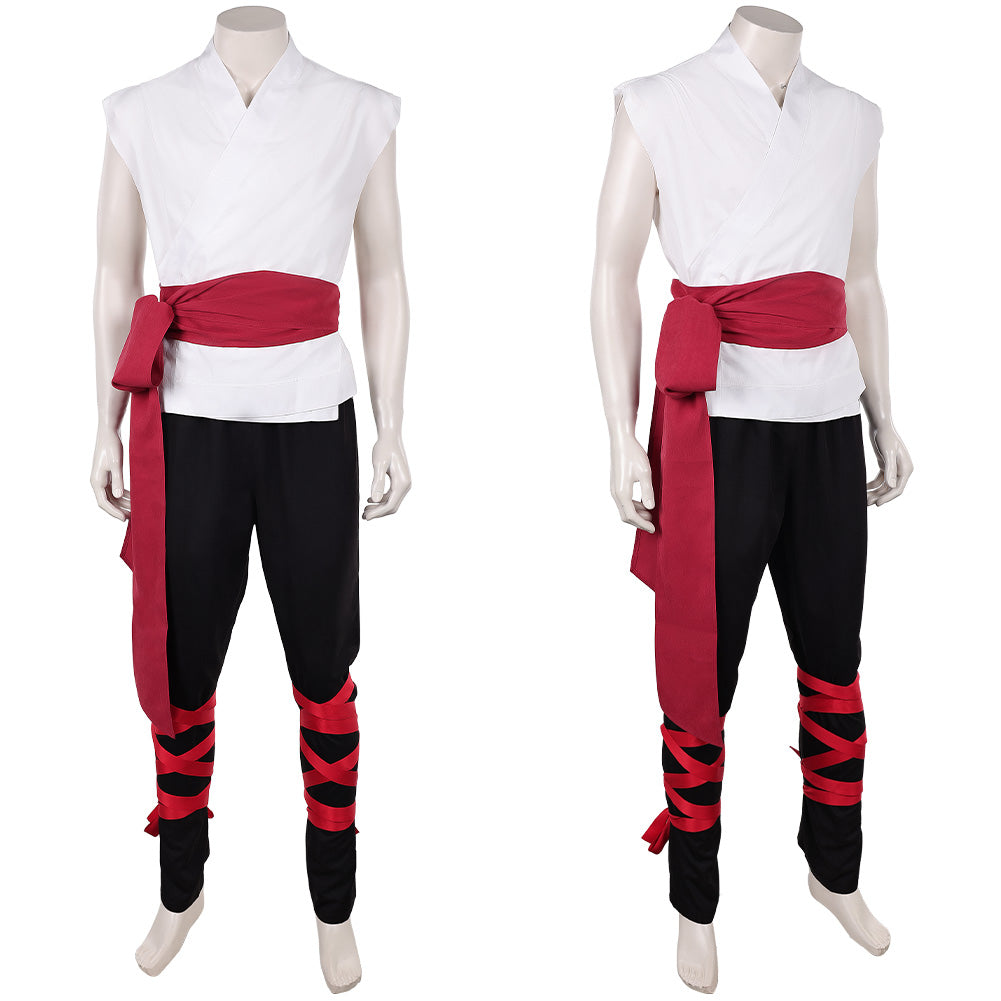 Cosplay Costume Liu Kang Mortal Kombat 2(2026) Film Cosplay Tenue Noire et Blanche Homme