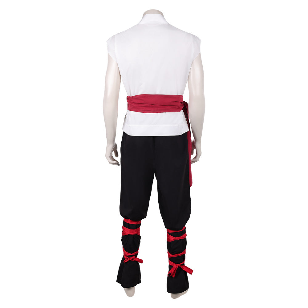 Cosplay Costume Liu Kang Mortal Kombat 2(2026) Film Cosplay Tenue Noire et Blanche Homme