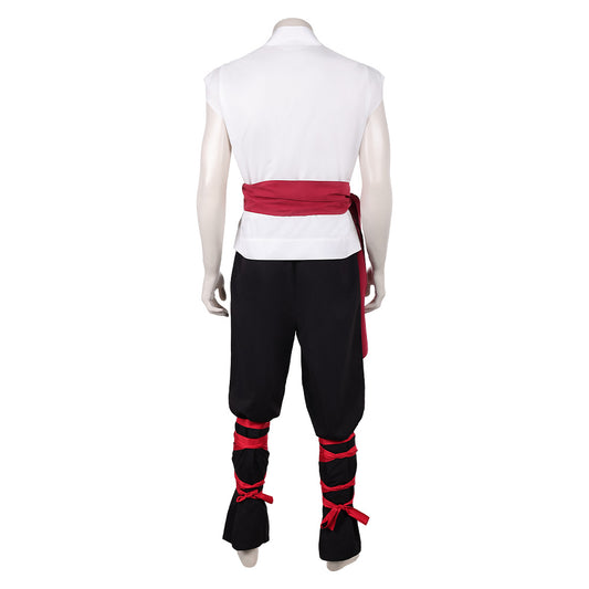 Cosplay Costume Liu Kang Mortal Kombat 2(2026) Film Cosplay Tenue Noire et Blanche Homme