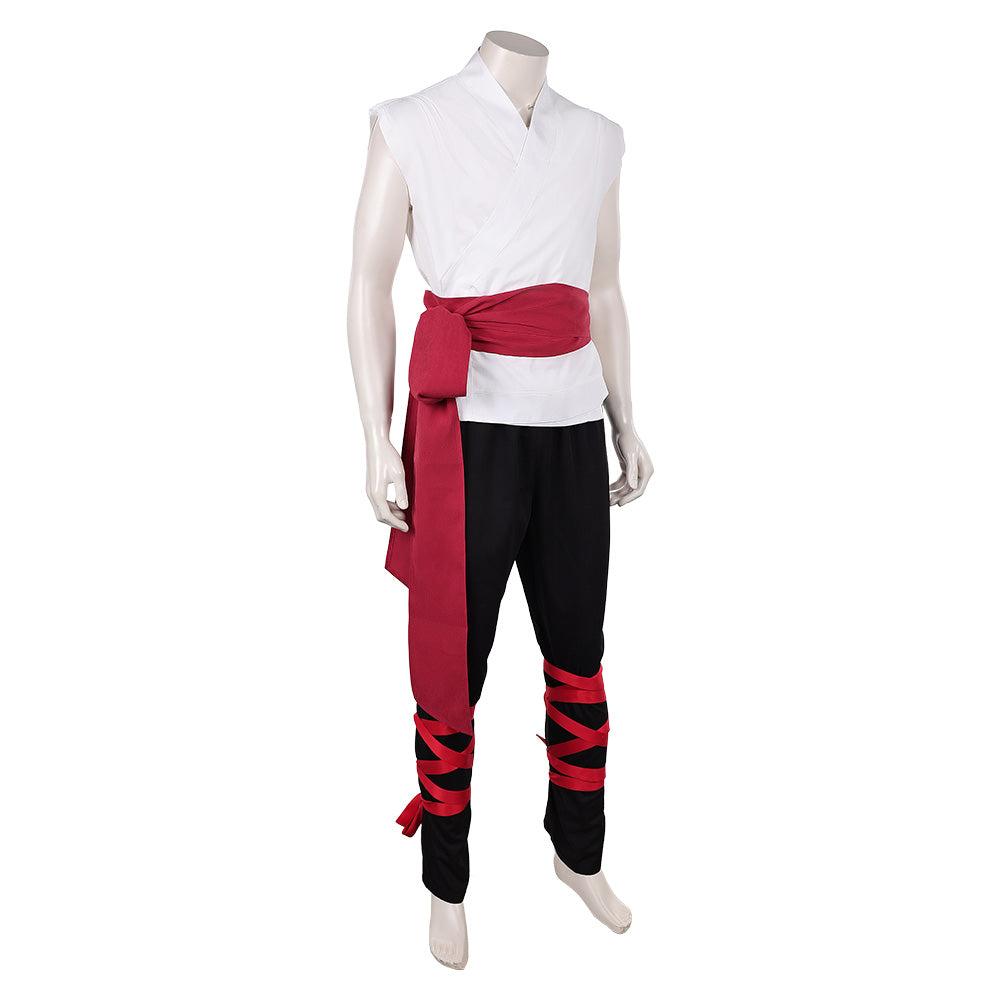 Cosplay Costume Liu Kang Mortal Kombat 2(2026) Film Cosplay Tenue Noire et Blanche Homme