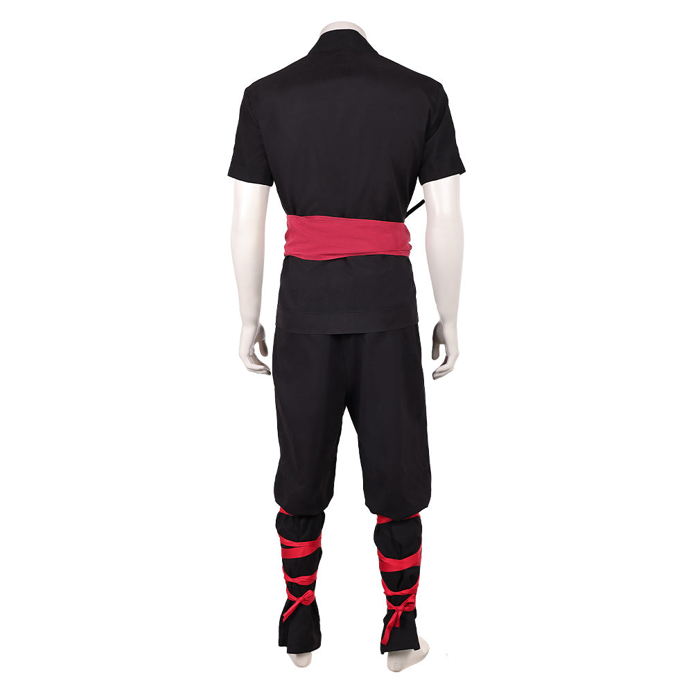 Cosplay Costume Liu Kang Mortal Kombat 2(2026) Film Cosplay Tenue Noire et Rouge Homme