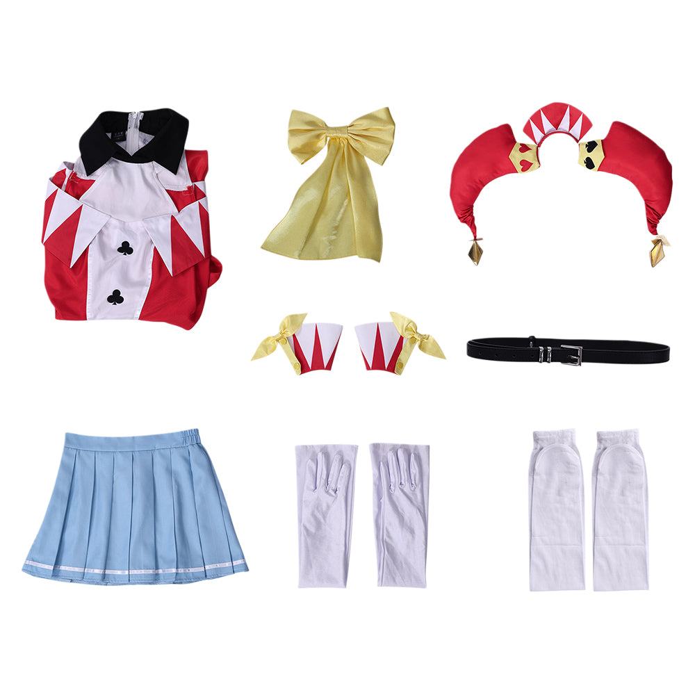 Cosplay Costume Luce Lou The Exiled Heavy Knight Knows How to Game the System(2026) Anime Cosplay Tenue Blanche et Rouge Femme