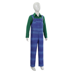 Cosplay Costume Luigi The Super Mario Galaxy Movie(2026) Fillm Cosplay Tenue Bleue et Verte Enfant