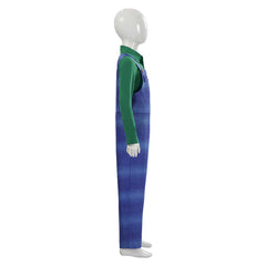 Cosplay Costume Luigi The Super Mario Galaxy Movie(2026) Fillm Cosplay Tenue Bleue et Verte Enfant