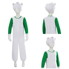 Cosplay Costume Luigi The Super Mario Galaxy Movie(2026) Film Cosplay Tenue Blanche et Verte Enfant