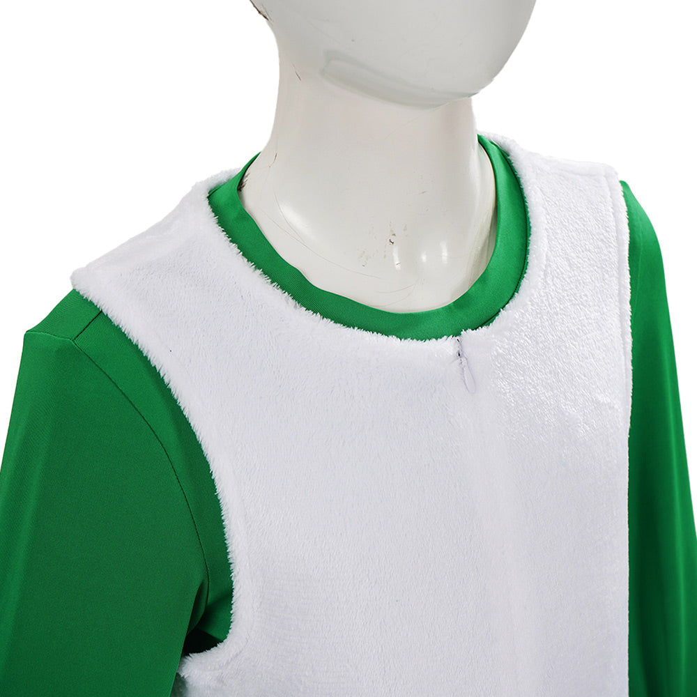Cosplay Costume Luigi The Super Mario Galaxy Movie(2026) Film Cosplay Tenue Blanche et Verte Enfant