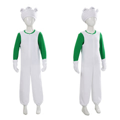 Cosplay Costume Luigi The Super Mario Galaxy Movie(2026) Film Cosplay Tenue Blanche et Verte Enfant