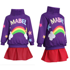 Cosplay Costume Mabel Gravity Falls TV Cosplay Tenue Violette et Rouge Enfant