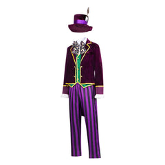 Cosplay Costume Mad Hatter Alice au Pays des Merveilles Film Cosplay Tenue Violette Homme