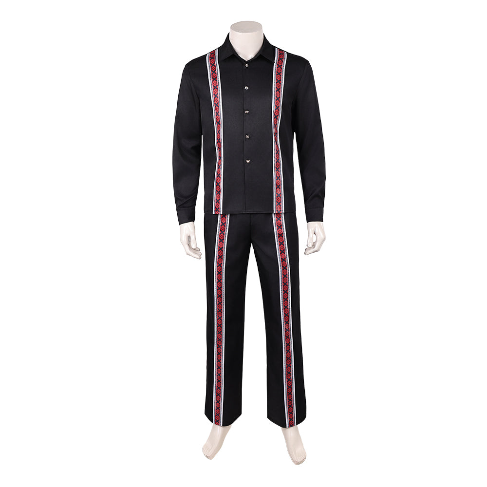 Cosplay Costume Mads Mikkelsen Dust Bunny Film Copsplay Tenue Noire Homme