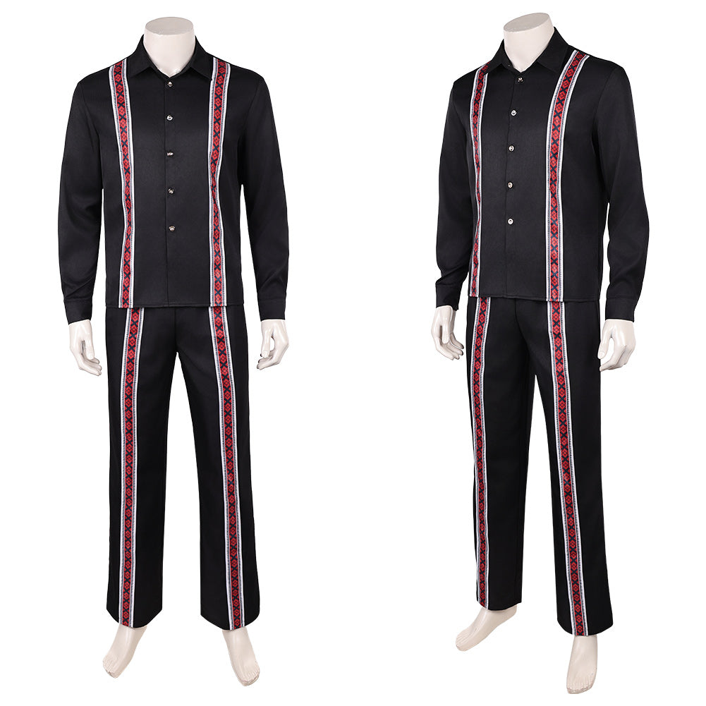 Cosplay Costume Mads Mikkelsen Dust Bunny Film Copsplay Tenue Noire Homme